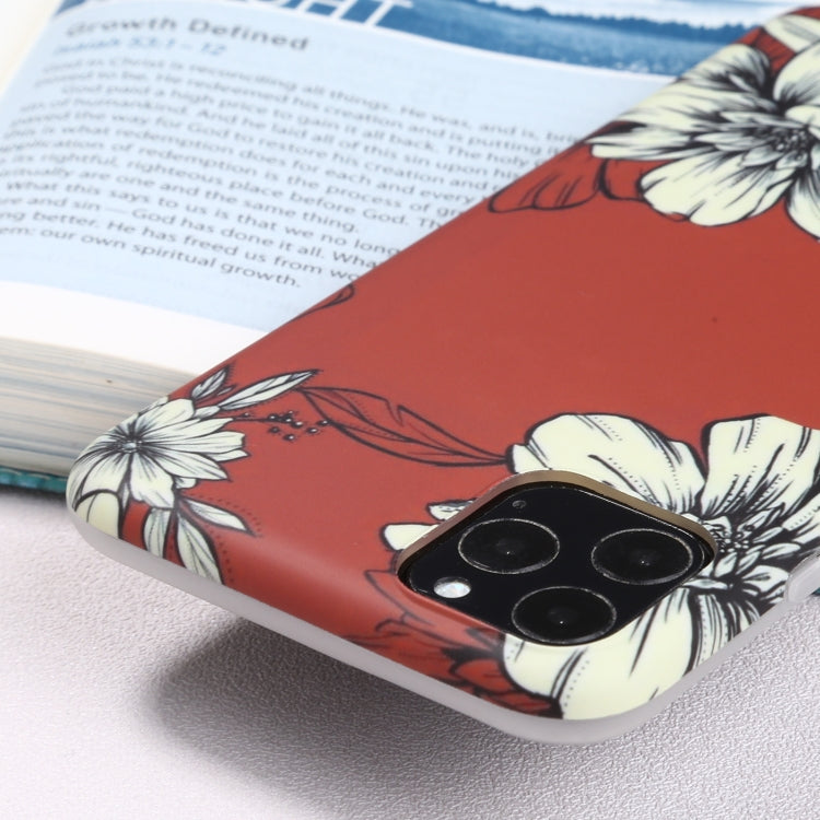 For iPhone 11 Pro Max Flowers Pattern IMD Shockproof TPU Protective Case