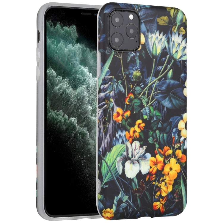 For iPhone 11 Pro Max Flowers Pattern IMD Shockproof TPU Protective Case