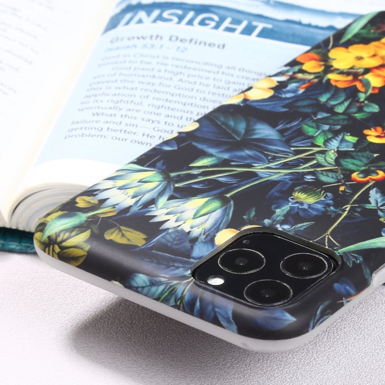 For iPhone 11 Pro Max Flowers Pattern IMD Shockproof TPU Protective Case