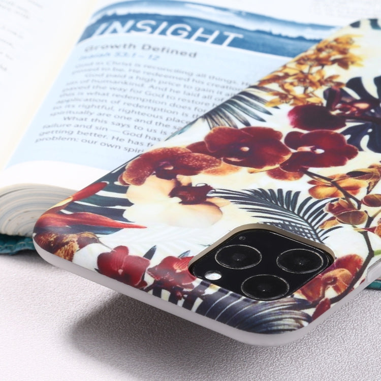 For iPhone 11 Pro Max Flowers Pattern IMD Shockproof TPU Protective Case