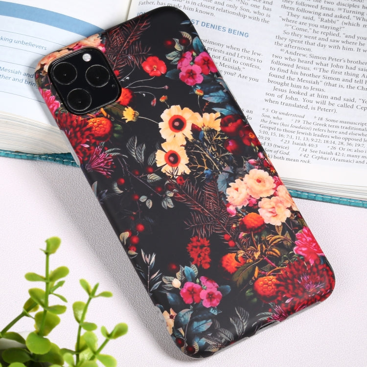 For iPhone 11 Pro Max Flowers Pattern IMD Shockproof TPU Protective Case