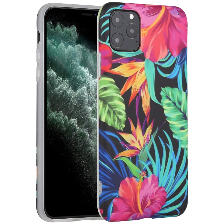 For iPhone 11 Pro Max Flowers Pattern IMD Shockproof TPU Protective Case