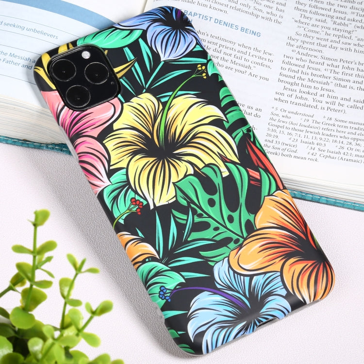 For iPhone 11 Pro Max Flowers Pattern IMD Shockproof TPU Protective Case