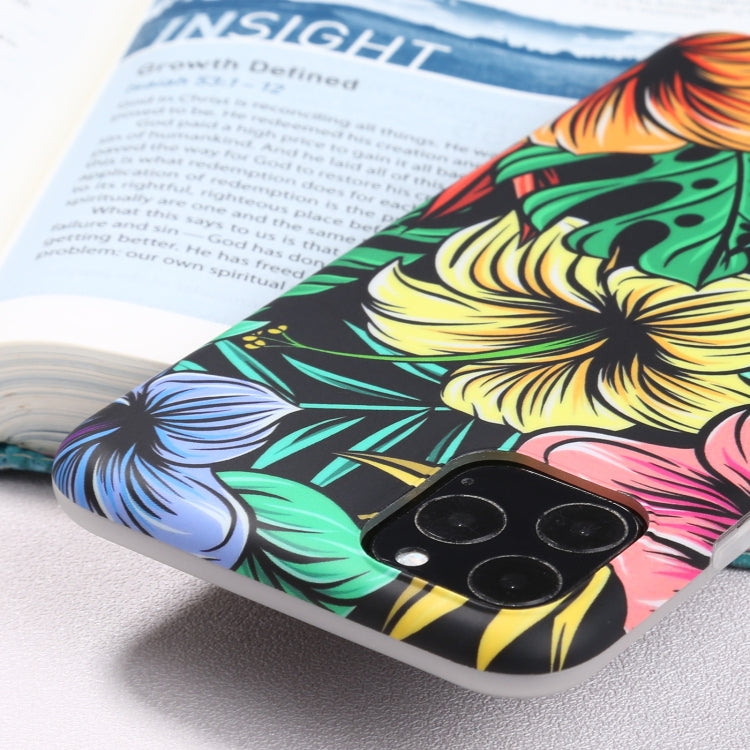 For iPhone 11 Pro Max Flowers Pattern IMD Shockproof TPU Protective Case