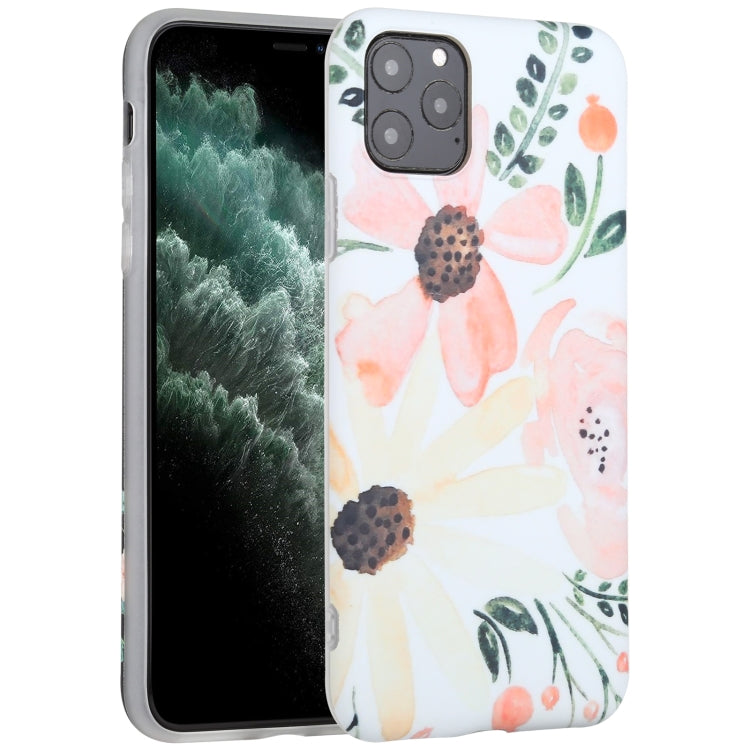 For iPhone 11 Pro Max Flowers Pattern IMD Shockproof TPU Protective Case