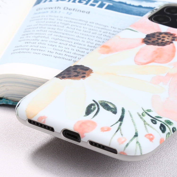 For iPhone 11 Pro Max Flowers Pattern IMD Shockproof TPU Protective Case