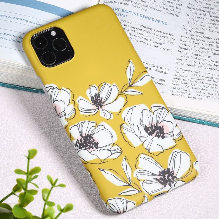 For iPhone 11 Pro Max Flowers Pattern IMD Shockproof TPU Protective Case