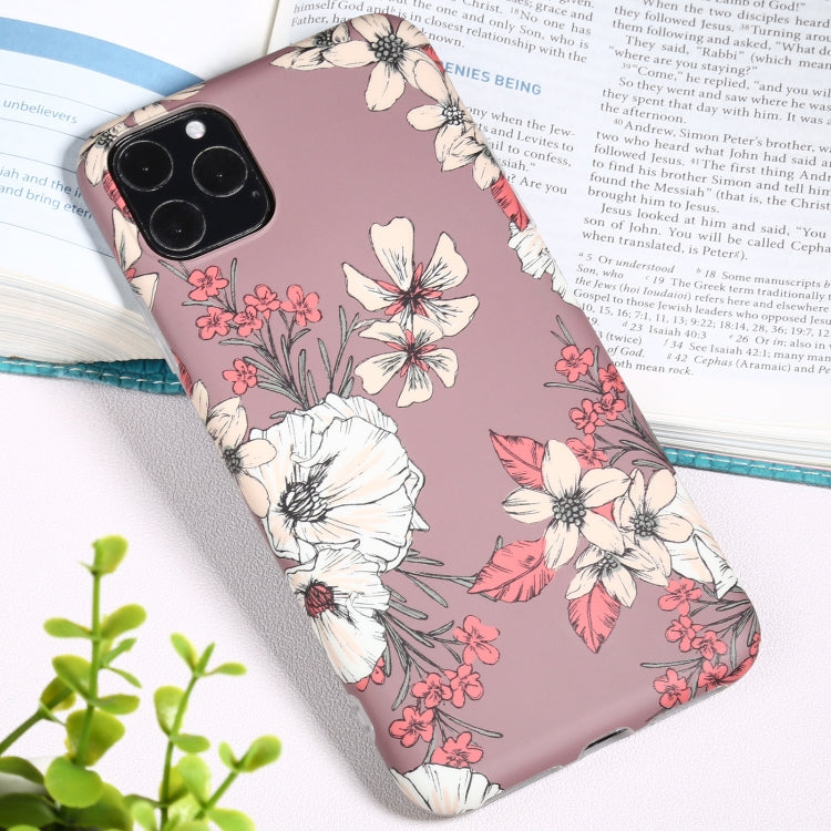 For iPhone 11 Pro Max Flowers Pattern IMD Shockproof TPU Protective Case
