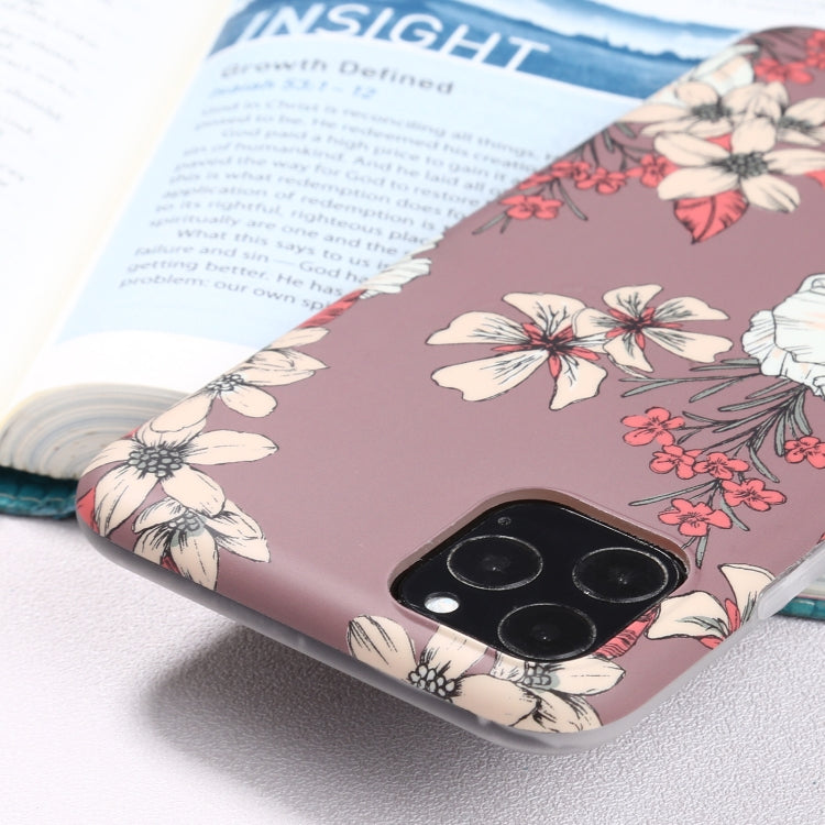 For iPhone 11 Pro Max Flowers Pattern IMD Shockproof TPU Protective Case