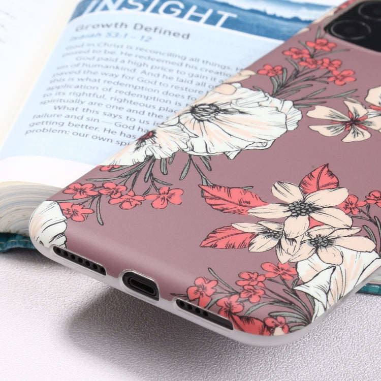 For iPhone 11 Pro Max Flowers Pattern IMD Shockproof TPU Protective Case