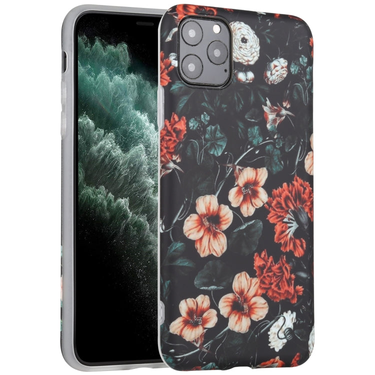 For iPhone 11 Pro Max Flowers Pattern IMD Shockproof TPU Protective Case