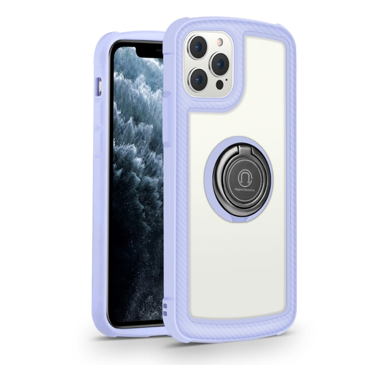 For iPhone 12 Pro Max Military Industry Acrylic Backplane Shockproof Protective Case with Ring Holder