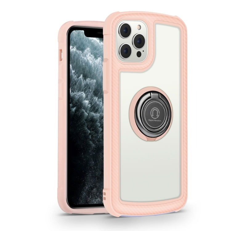 For iPhone 12 Pro Max Military Industry Acrylic Backplane Shockproof Protective Case with Ring Holder