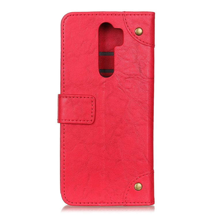 For Xiaomi Redmi Note 8 Pro Copper Buckle Retro Crazy Horse Texture Horizontal Flip Leather Case with Holder & Card Slots & Wallet