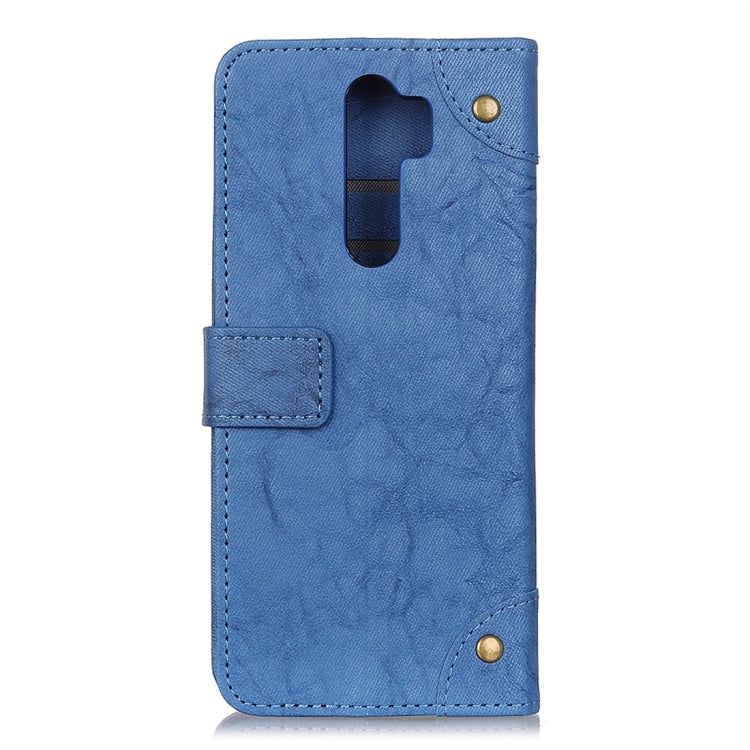 For Xiaomi Redmi Note 8 Pro Copper Buckle Retro Crazy Horse Texture Horizontal Flip Leather Case with Holder & Card Slots & Wallet