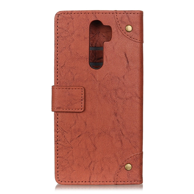 For Xiaomi Redmi Note 8 Pro Copper Buckle Retro Crazy Horse Texture Horizontal Flip Leather Case with Holder & Card Slots & Wallet