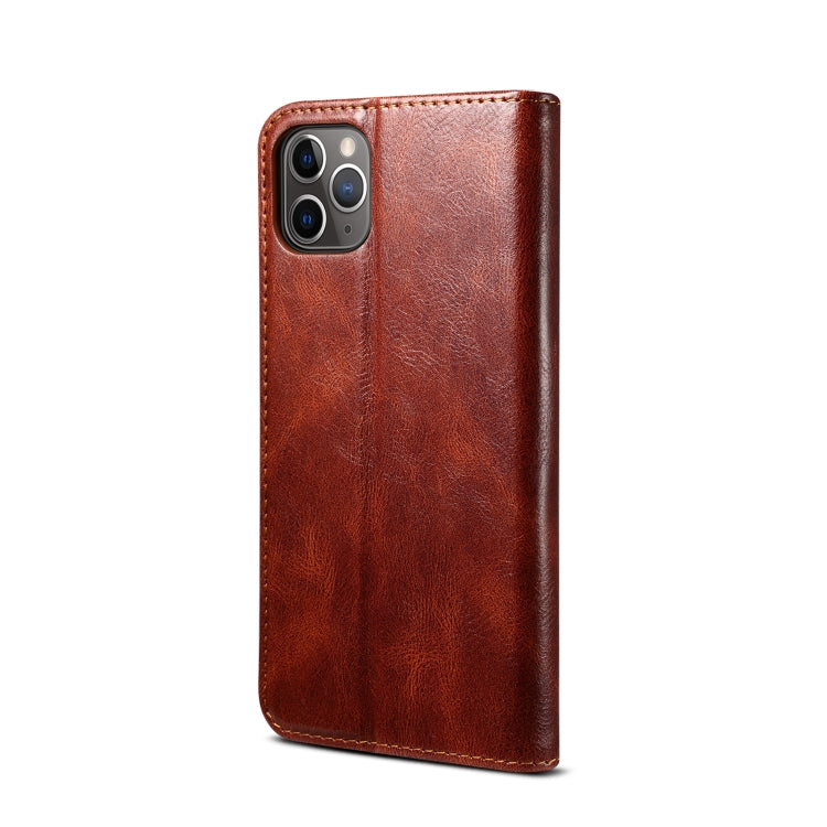 For iPhone 11 Pro Simple Wax Crazy Horse Texture Horizontal Flip Leather Case with Card Slots & Wallet