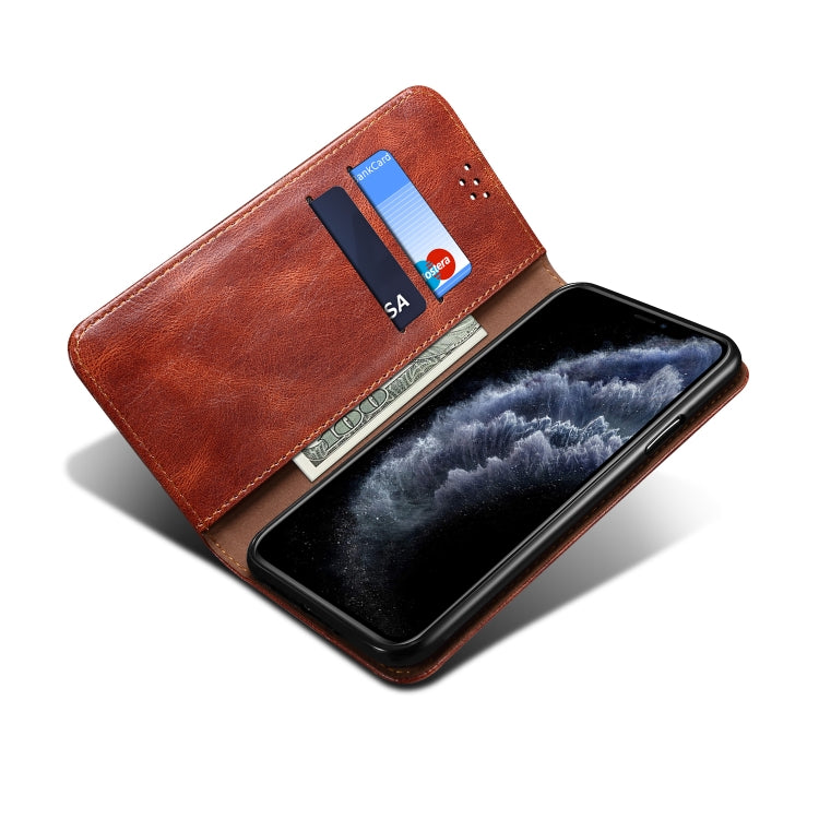 For iPhone 11 Pro Simple Wax Crazy Horse Texture Horizontal Flip Leather Case with Card Slots & Wallet