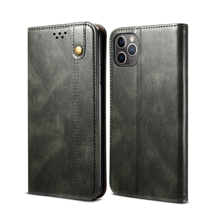 For iPhone 11 Pro Simple Wax Crazy Horse Texture Horizontal Flip Leather Case with Card Slots & Wallet