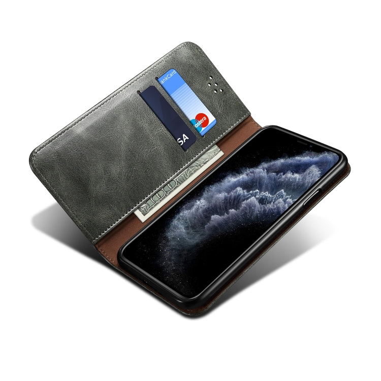 For iPhone 11 Pro Simple Wax Crazy Horse Texture Horizontal Flip Leather Case with Card Slots & Wallet