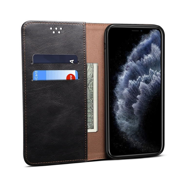 For iPhone 11 Pro Max Simple Wax Crazy Horse Texture Horizontal Flip Leather Case with Card Slots & Wallet