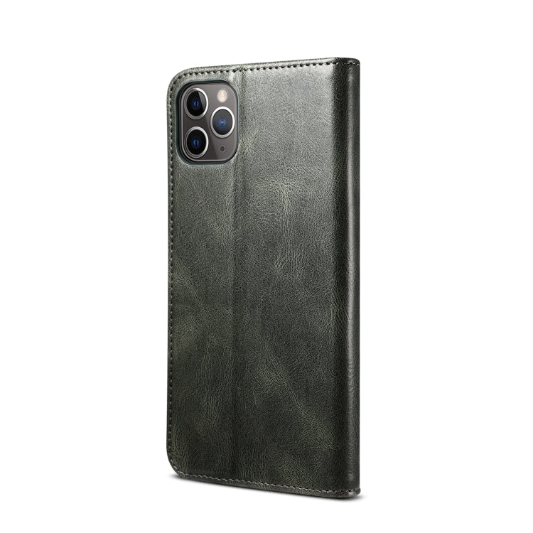 For iPhone 11 Pro Max Simple Wax Crazy Horse Texture Horizontal Flip Leather Case with Card Slots & Wallet