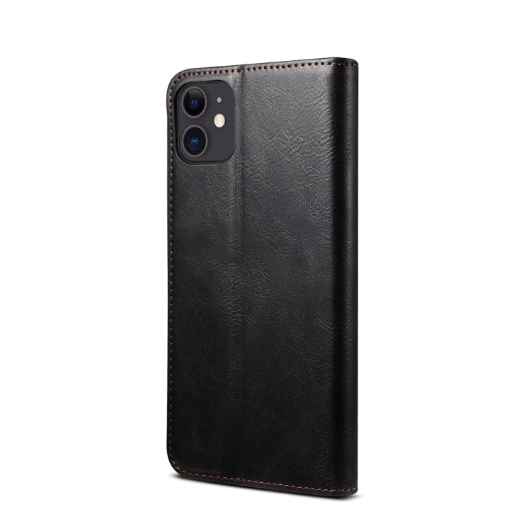 For iPhone 12 mini Simple Wax Crazy Horse Texture Horizontal Flip Leather Case with Card Slots & Wallet