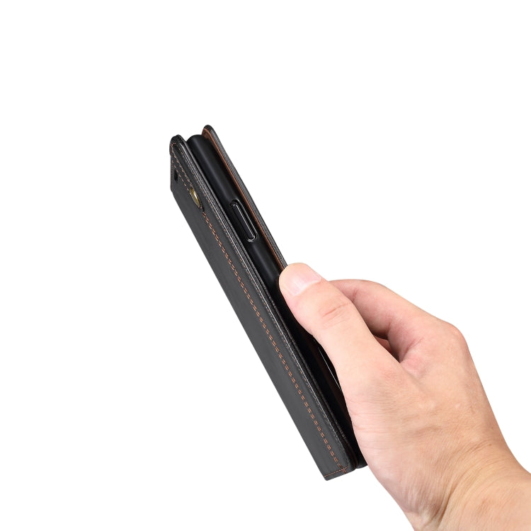 For iPhone 12 mini Simple Wax Crazy Horse Texture Horizontal Flip Leather Case with Card Slots & Wallet