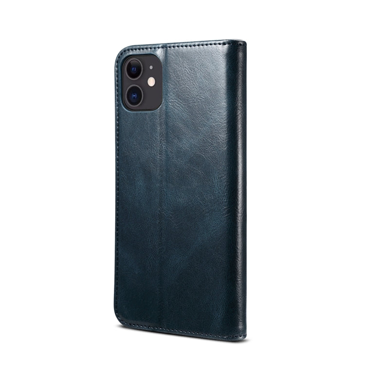 For iPhone 12 mini Simple Wax Crazy Horse Texture Horizontal Flip Leather Case with Card Slots & Wallet