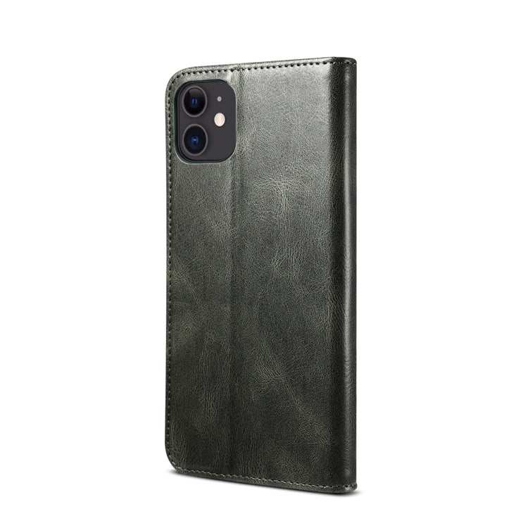 For iPhone 12 mini Simple Wax Crazy Horse Texture Horizontal Flip Leather Case with Card Slots & Wallet