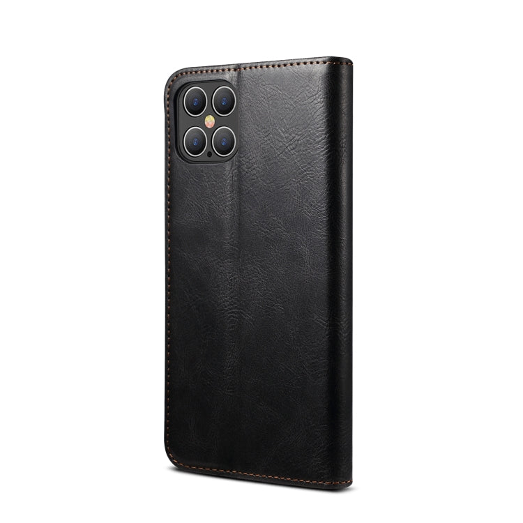 For iPhone 12 Pro Max Simple Wax Crazy Horse Texture Horizontal Flip Leather Case with Card Slots & Wallet