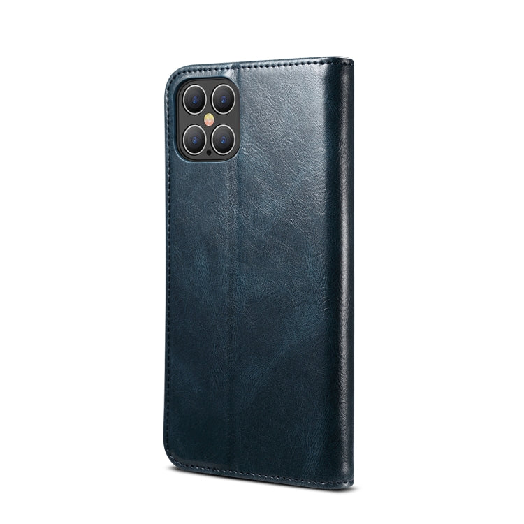 For iPhone 12 Pro Max Simple Wax Crazy Horse Texture Horizontal Flip Leather Case with Card Slots & Wallet