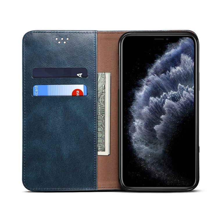 For iPhone 12 Pro Max Simple Wax Crazy Horse Texture Horizontal Flip Leather Case with Card Slots & Wallet