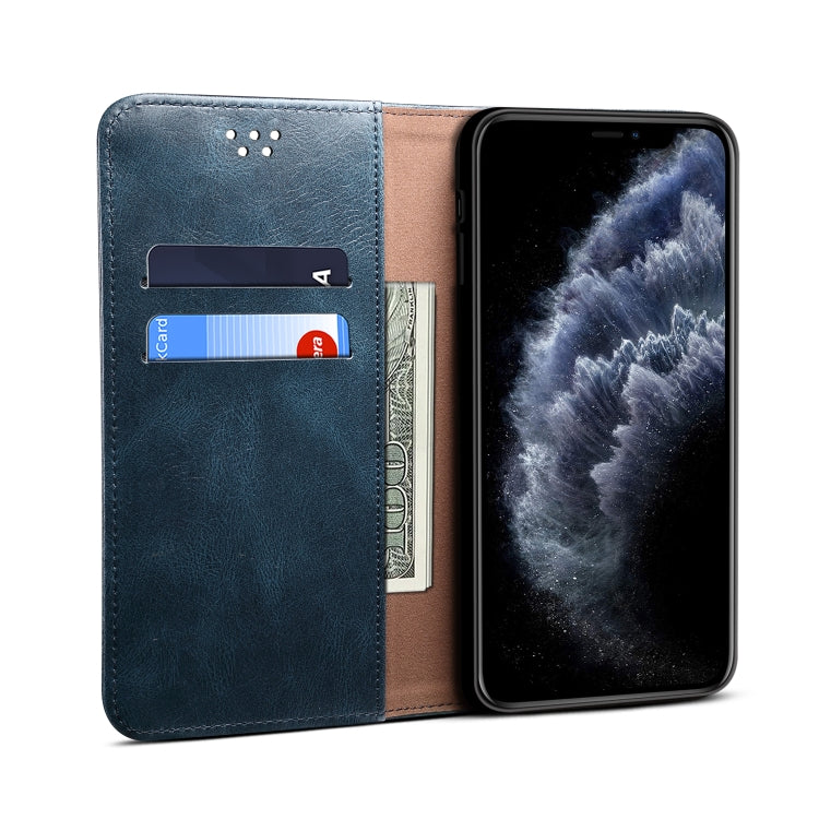 For iPhone 12 Pro Max Simple Wax Crazy Horse Texture Horizontal Flip Leather Case with Card Slots & Wallet