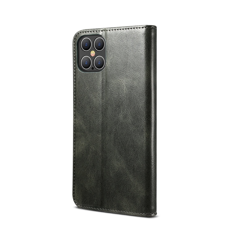 For iPhone 12 Pro Max Simple Wax Crazy Horse Texture Horizontal Flip Leather Case with Card Slots & Wallet