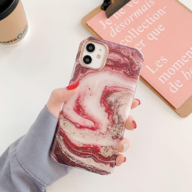 For iPhone 12 / 12 Pro Marble Pattern Dual-side Laminating TPU Protective Case