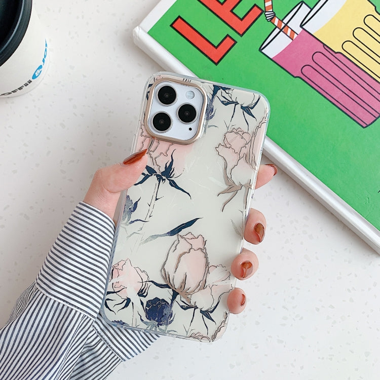For iPhone 11 Pro Golden Circle Flower Pattern Dual-side Laminating TPU Case