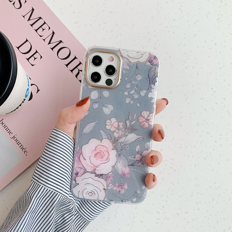 For iPhone 11 Pro Max Golden Circle Flower Pattern Dual-side Laminating TPU Case