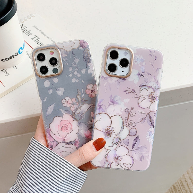 For iPhone 11 Pro Max Golden Circle Flower Pattern Dual-side Laminating TPU Case