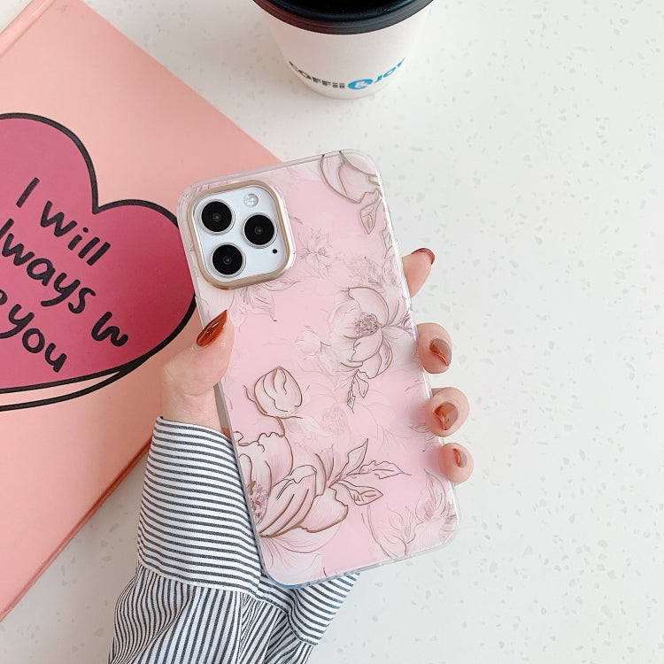 For iPhone 12 mini Golden Circle Flower Pattern Dual-side Laminating TPU Case