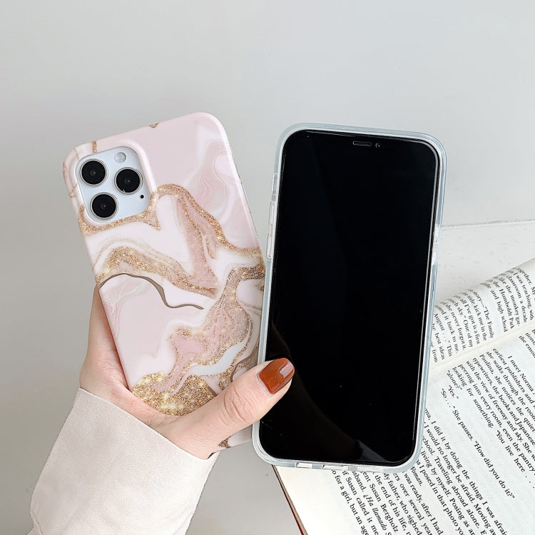For iPhone 11 Pro Golden Circle Marble Pattern Dual-side Laminating TPU Case