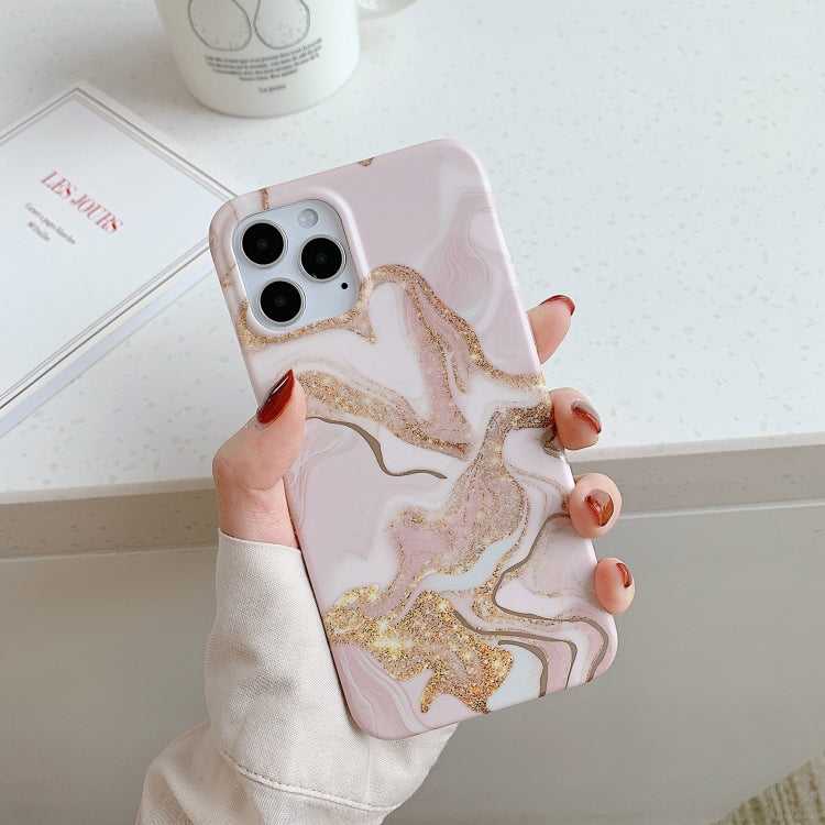 For iPhone 11 Pro Max Golden Circle Marble Pattern Dual-side Laminating TPU Case