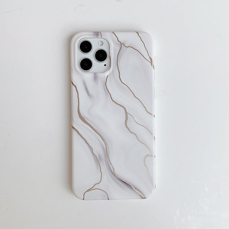 For iPhone 12 / 12 Pro Golden Circle Marble Pattern Dual-side Laminating TPU Case