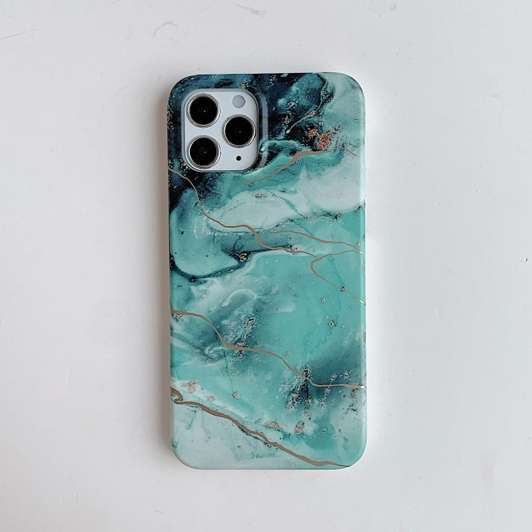 For iPhone 12 / 12 Pro Golden Circle Marble Pattern Dual-side Laminating TPU Case
