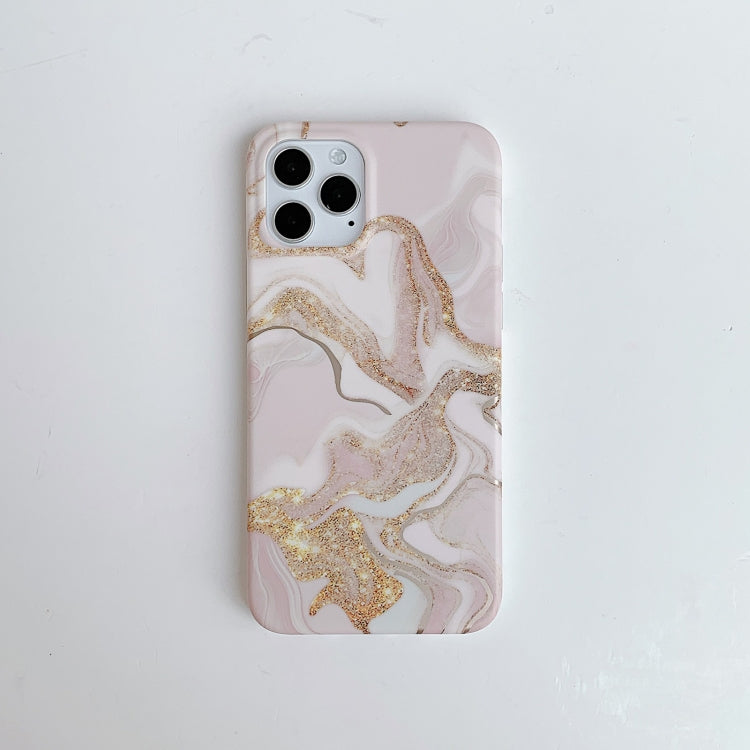 For iPhone 12 / 12 Pro Golden Circle Marble Pattern Dual-side Laminating TPU Case
