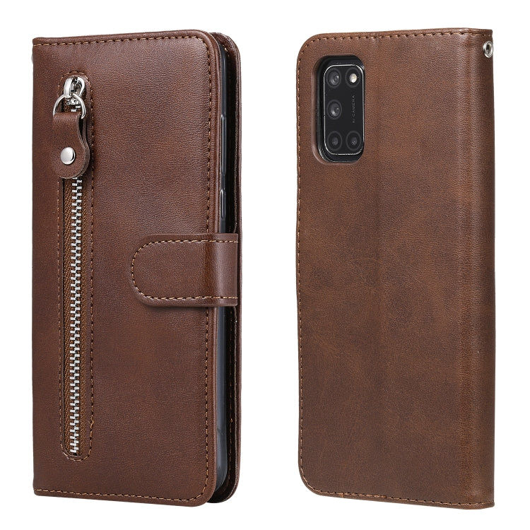 For OPPO A52 / A72 / A92 Fashion Calf Texture Zipper Horizontal Flip Leather Case with Holder & Card Slots & Wallet