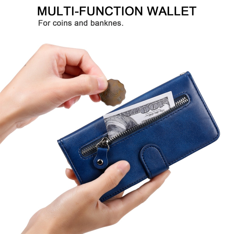For OPPO A53 / A53S / A32 / A33 Fashion Calf Texture Zipper Horizontal Flip Leather Case with Holder & Card Slots & Wallet