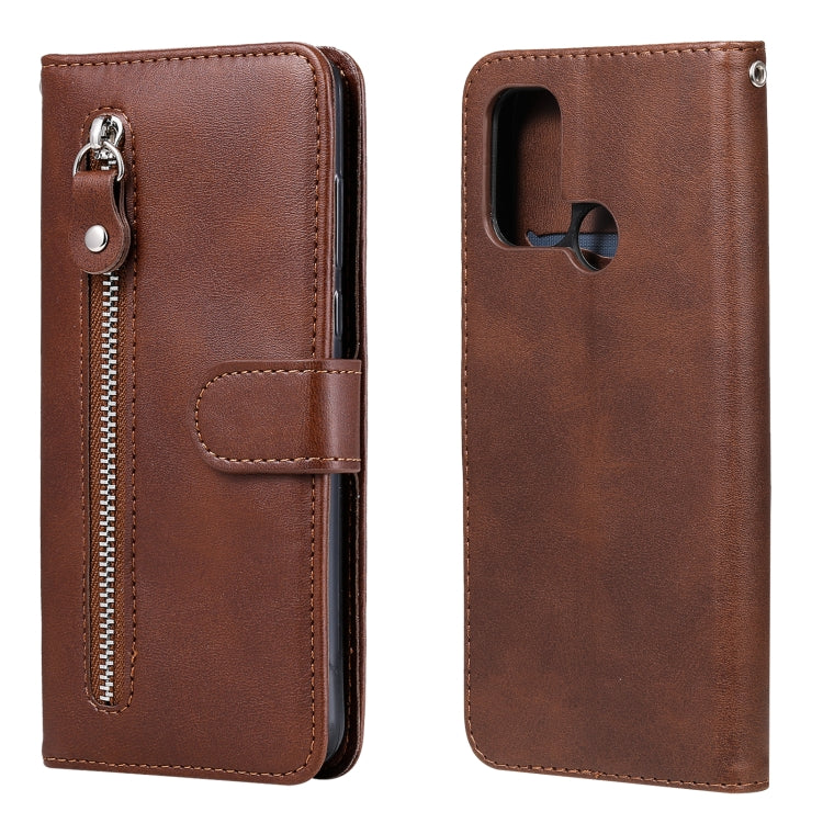 For OPPO A53 / A53S / A32 / A33 Fashion Calf Texture Zipper Horizontal Flip Leather Case with Holder & Card Slots & Wallet
