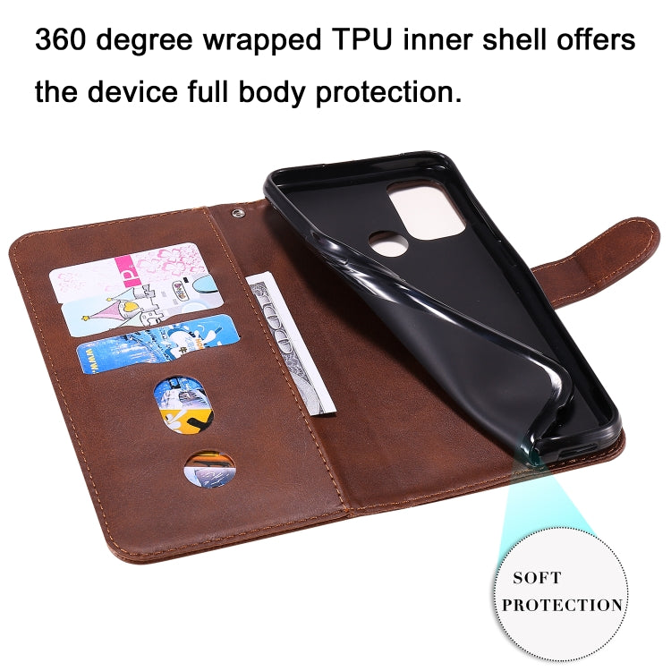 For OPPO A53 / A53S / A32 / A33 Fashion Calf Texture Zipper Horizontal Flip Leather Case with Holder & Card Slots & Wallet