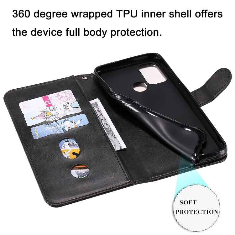 For OPPO A53 / A53S / A32 / A33 Fashion Calf Texture Zipper Horizontal Flip Leather Case with Holder & Card Slots & Wallet